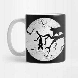 Vintage Full Moon Cat Bat Tree Spooky Halloween Costume Mug